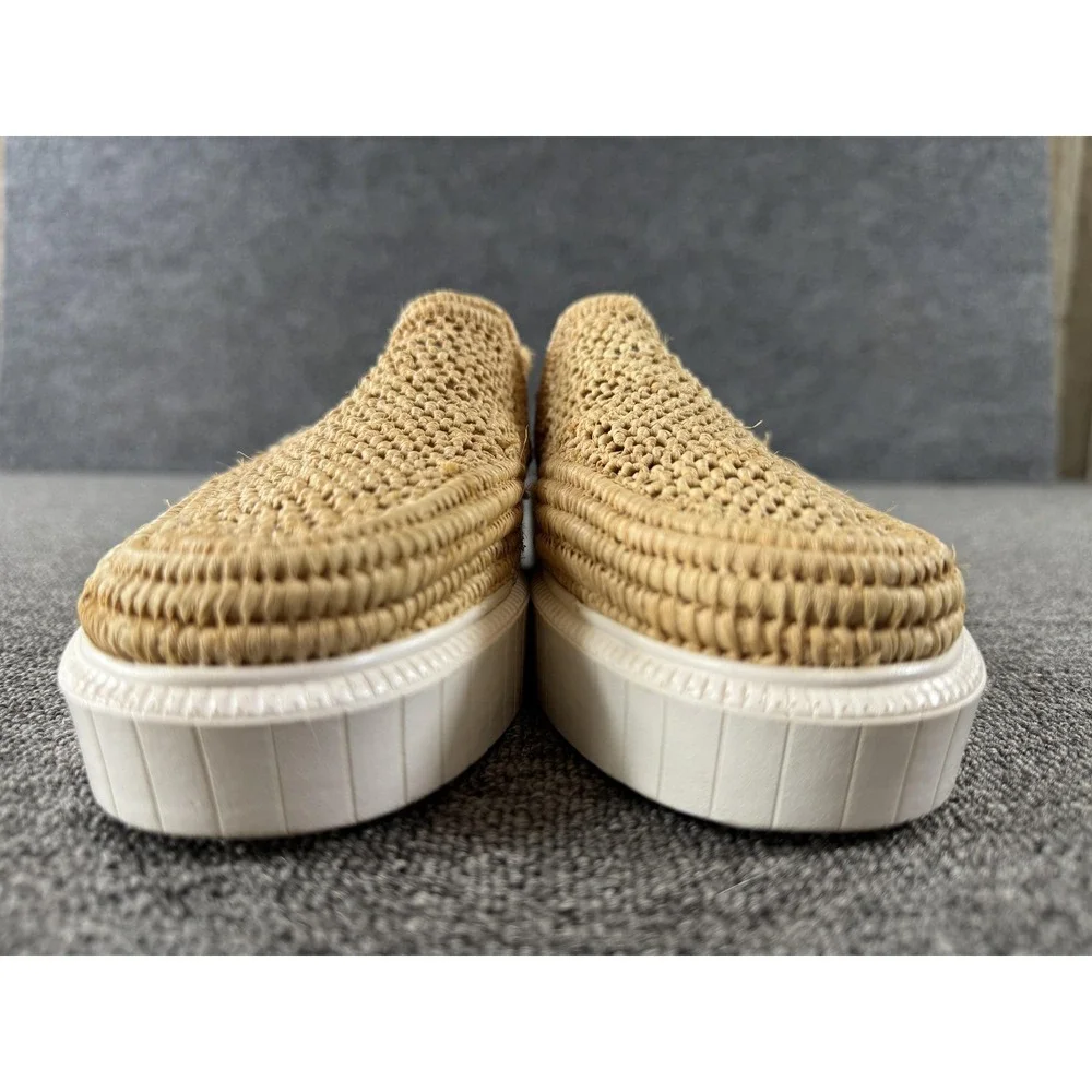 Isabel Marant Shoes Womens 7 Beige Woven Platform Slip On Raffia - Picture 10 of 14